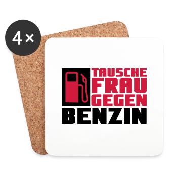 Tausche Frau gegen Benzin - Untersetzer (4er-Set) - Weiß - Vorne