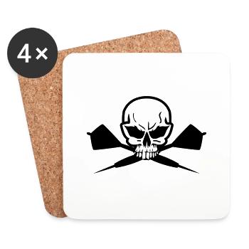 Dart Totenkopf - Untersetzer (4er-Set) - Weiß - Vorne