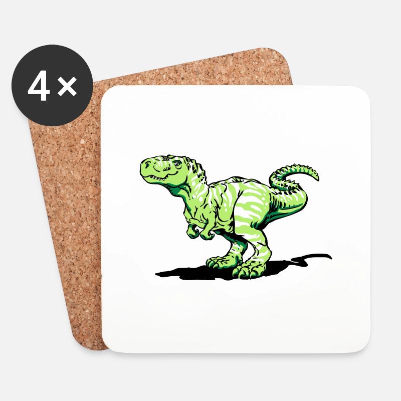 Tyrannosaurus rex (3 Farben) - Untersetzer (4er-Set) - Weiß