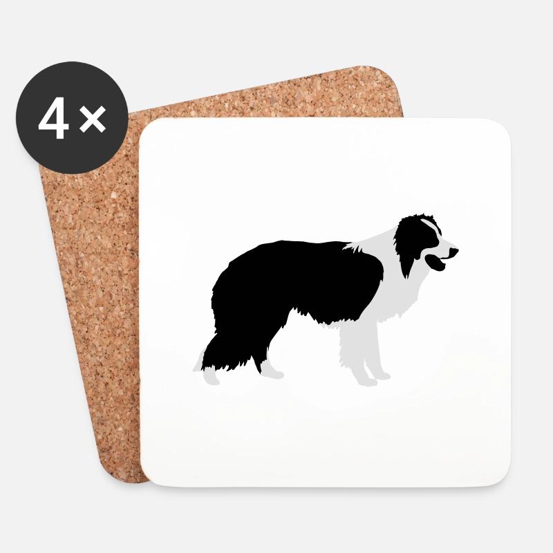 Border Collie - Coasters (set of 4) - white