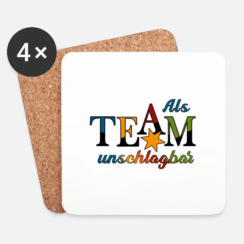 Als Team unschlagbar - Untersetzer (4er-Set) - Weiß