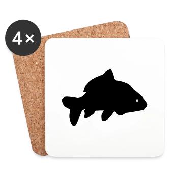 Carpe - Dessous de verre (lot de 4) - blanc - Devant
