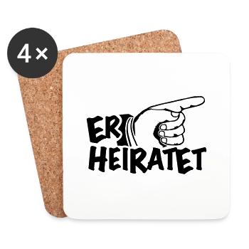 er_heiratet_f1 - Coasters (set of 4) - white - Front