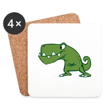 T-Rex Tyrannosaurus Rex Dinosaur Gift - Coasters (set of 4) - white - Front