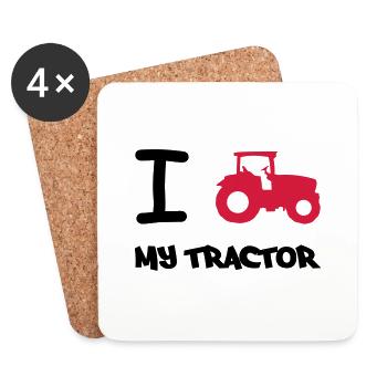i_love_my_tractor - Untersetzer (4er-Set) - Weiß - Vorne