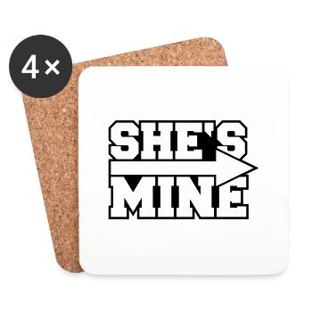 She's Mine Arrow - Coasters (set of 4) - white - Front
