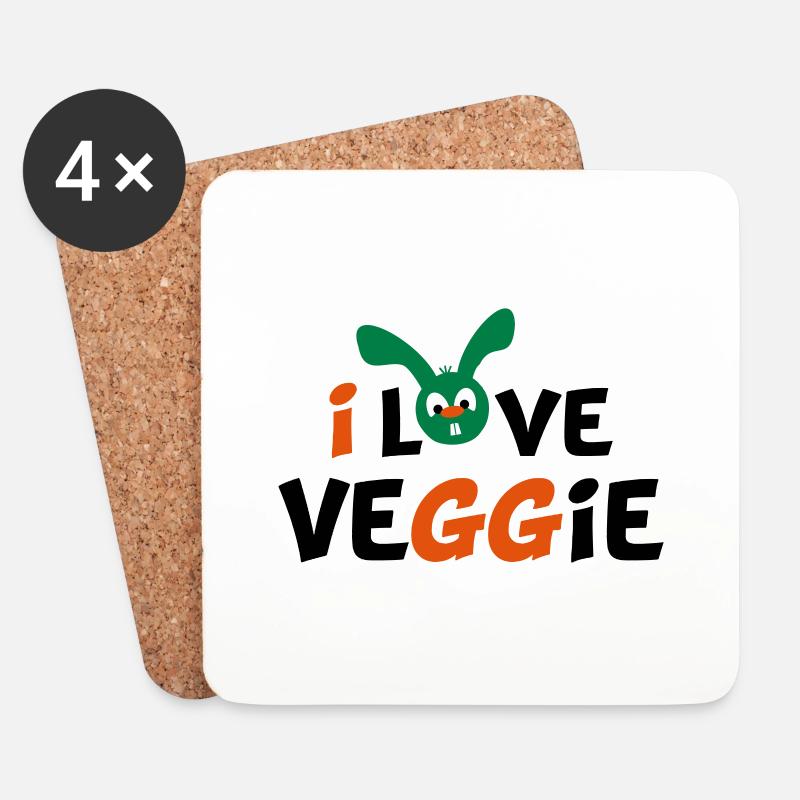 vegetarier - Untersetzer (4er-Set) - Weiß