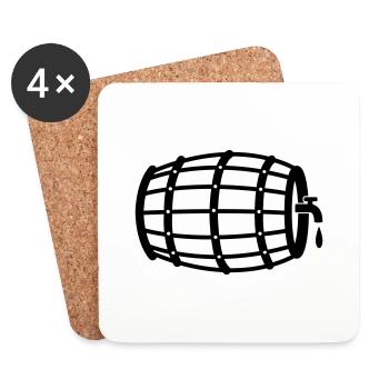 Bier Fass - Coasters (set of 4) - white - Front