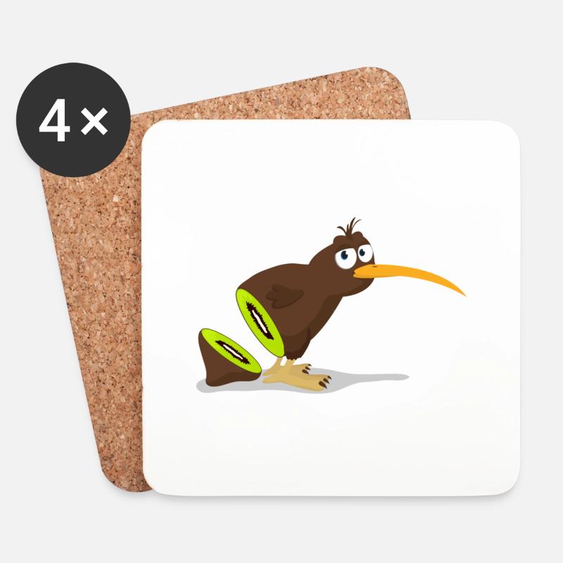 Kiwi bird - Untersetzer (4er-Set) - Weiß