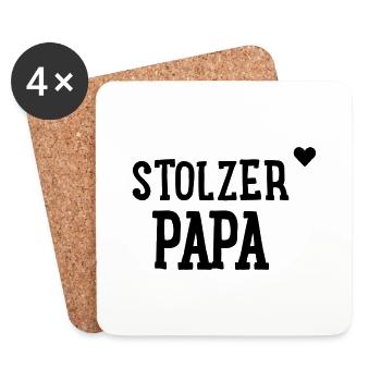 Stolzer Papa - Untersetzer (4er-Set) - Weiß - Vorne