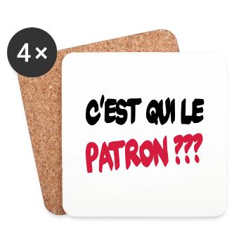 C'est qui le patron ? - Coasters (set of 4) - white - Front