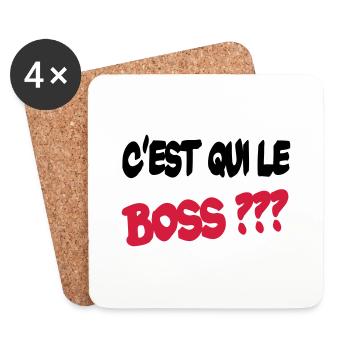 C'est qui le boss ? - Untersetzer (4er-Set) - Weiß - Vorne