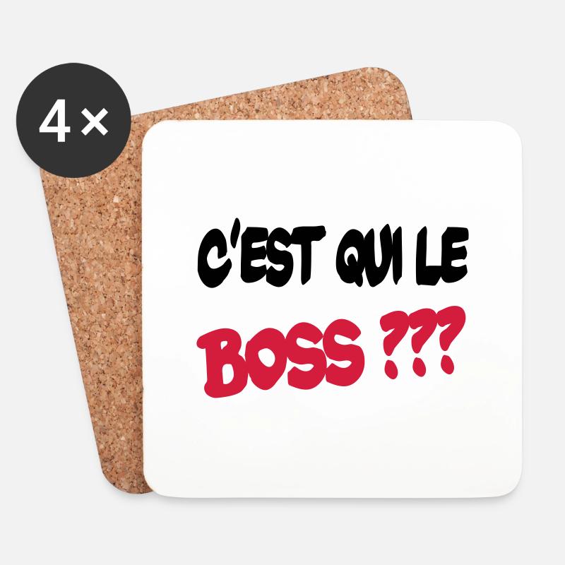 C'est qui le boss ? - Untersetzer (4er-Set) - Weiß