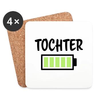 Tochter - Akku - Untersetzer (4er-Set) - Weiß - Vorne