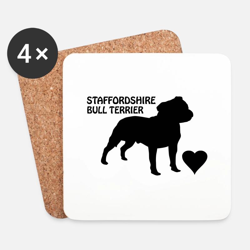 Staffy - Coasters (set of 4) - white