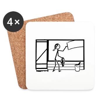 fensterputzer - Untersetzer (4er-Set) - Weiß - Vorne