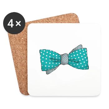 noeudpapillona2 - Dessous de verre (lot de 4) - blanc - Devant
