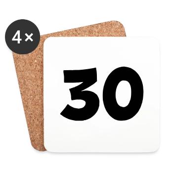 30 - Dessous de verre (lot de 4) - blanc - Devant
