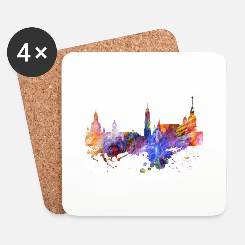 Dresden Skyline - Untersetzer (4er-Set) - Weiß