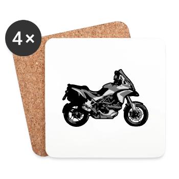 moto enduro - Dessous de verre (lot de 4) - blanc - Devant