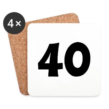 40 - Untersetzer (4er-Set) - Weiß - Vorne