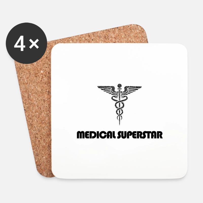 Medizin - Arzt - Ärztin - Krankenschwester - Untersetzer (4er-Set) - Weiß
