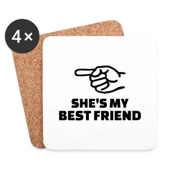 She's my best friend - Dessous de verre (lot de 4) - blanc - Devant