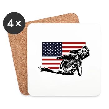 Speedway - USA Flag - Dessous de verre (lot de 4) - blanc - Devant
