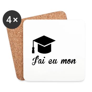 Diplôme : A Personnaliser / diplome ecole etudes - Dessous de verre (lot de 4) - blanc - Devant