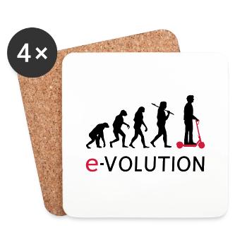 Evolution ElectroScooter eScooter ERoller - Untersetzer (4er-Set) - Weiß - Vorne
