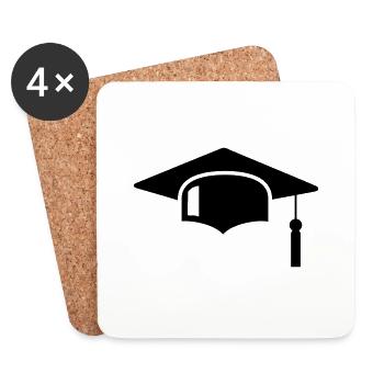 l'obtention du diplôme - Dessous de verre (lot de 4) - blanc - Devant