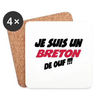 Je suis un breton de ouf !!! - Dessous de verre (lot de 4) - blanc - Devant