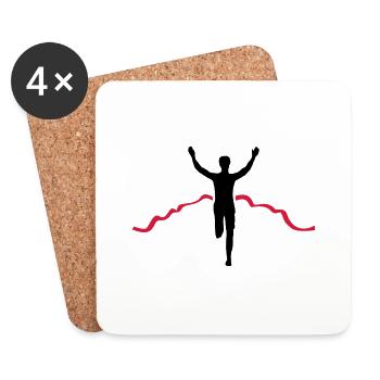 Jogger Ziel - Untersetzer (4er-Set) - Weiß - Vorne