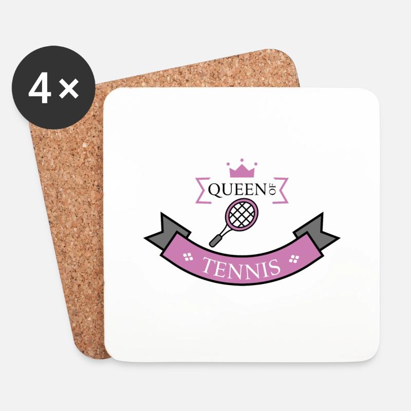 Tennis Queen - Untersetzer (4er-Set) - Weiß