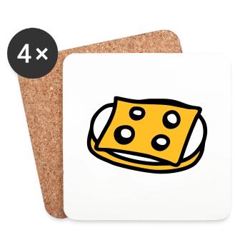 Käsebrot - V2 - Untersetzer (4er-Set) - Weiß - Vorne