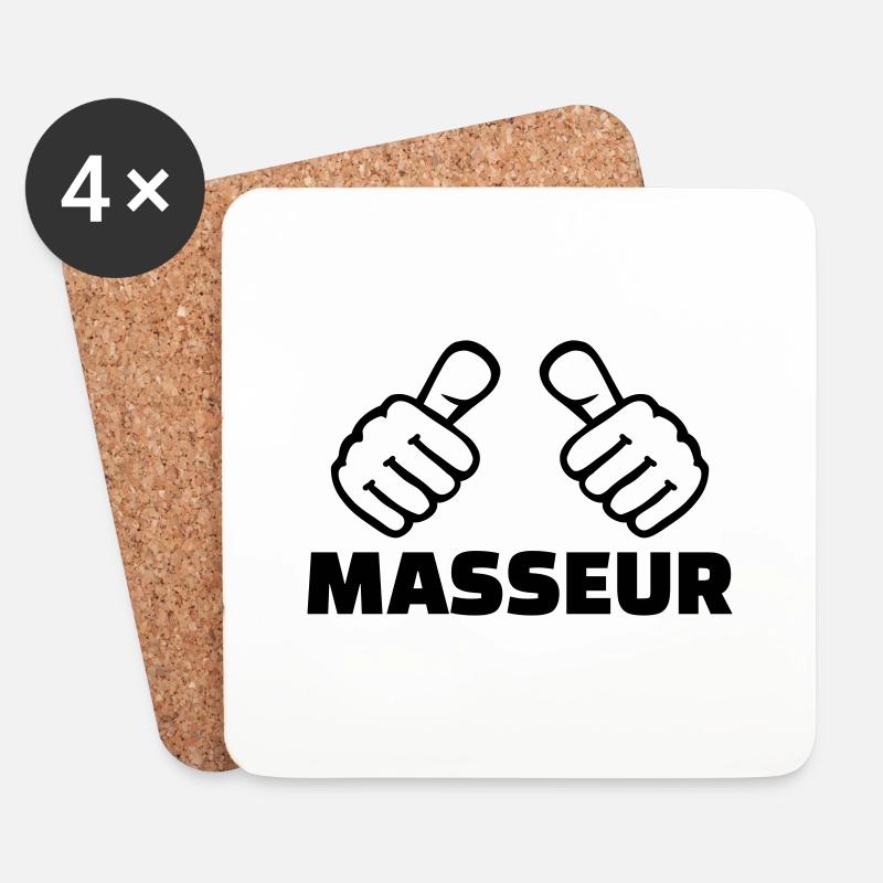 Masseur - Untersetzer (4er-Set) - Weiß