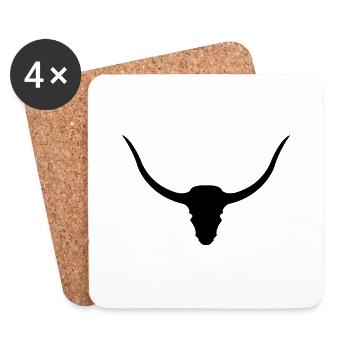 rinder_schaedel_01 - Coasters (set of 4) - white - Front