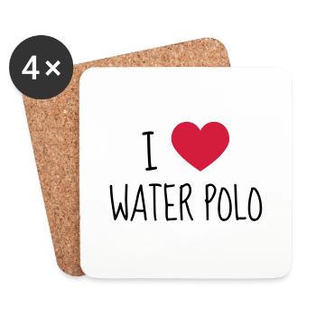 Water Polo / Waterpolo / Water-Polo / Wasserball - Coasters (set of 4) - white - Front