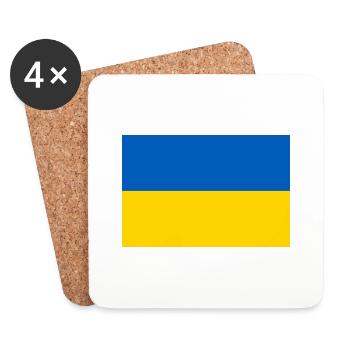 Drapeau de l’Ukraine - Dessous de verre (lot de 4) - blanc - Devant