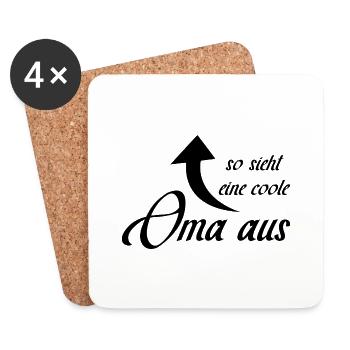 Oma - Untersetzer (4er-Set) - Weiß - Vorne