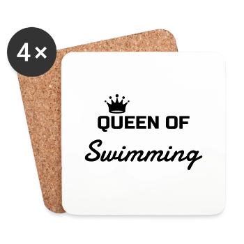 Natation / Nageur / Nageuse / Nager - Dessous de verre (lot de 4) - blanc - Devant