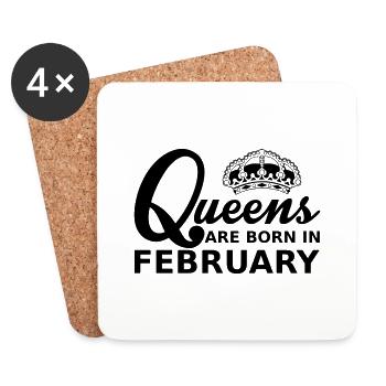 queens are born in february - Dessous de verre (lot de 4) - blanc - Devant