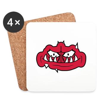 troll face creepy - Coasters (set of 4) - white - Front