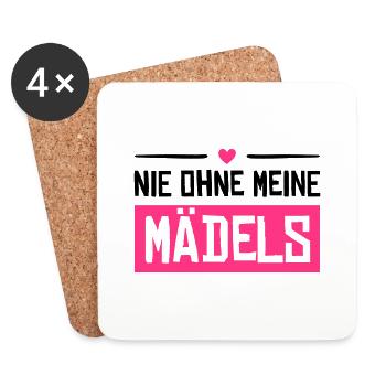 nie ohne meine mädels - Untersetzer (4er-Set) - Weiß - Vorne