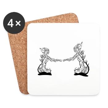 Homme_et_femme_mw6 - Dessous de verre (lot de 4) - blanc - Devant