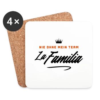 nie ohne mein team familia - Untersetzer (4er-Set) - Weiß - Vorne