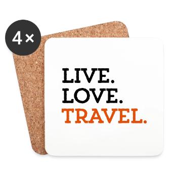 LIVE. LOVE. TRAVEL. - Dessous de verre (lot de 4) - blanc - Devant
