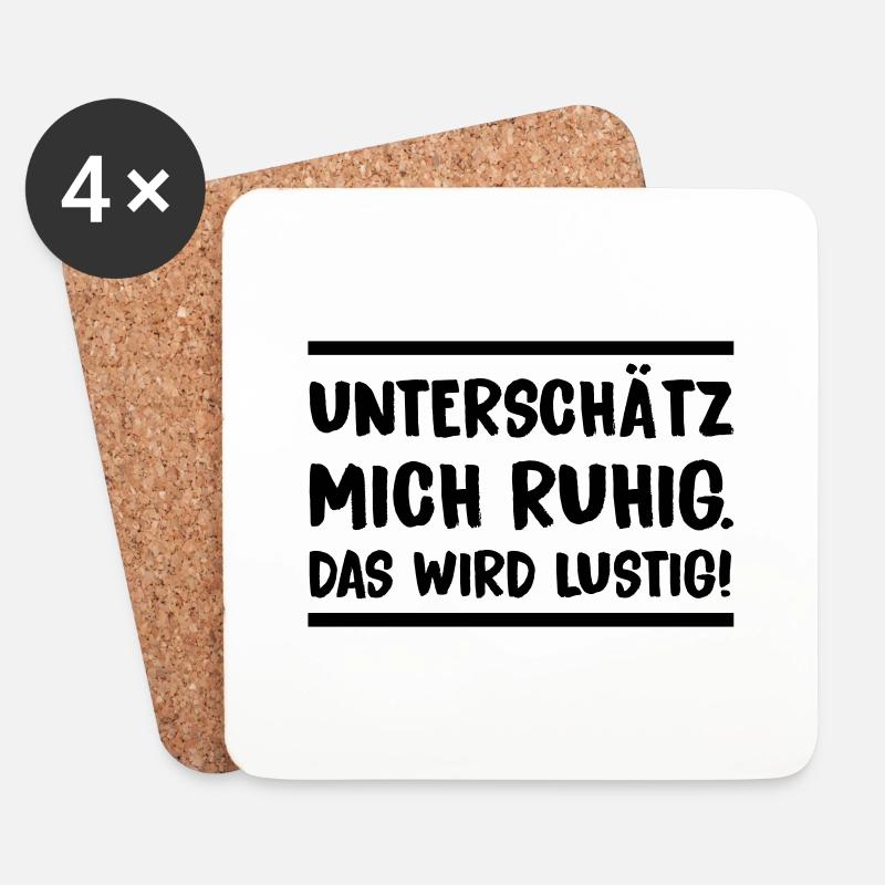 unterschaetz_mich_ruhig - Untersetzer (4er-Set) - Weiß