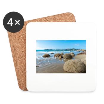 spherical rocks Moeraki Boulders New Zealand Otago - Coasters (set of 4) - white - Front