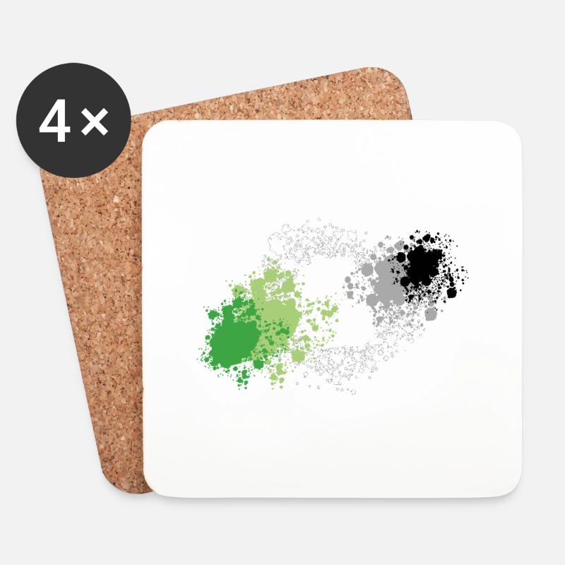 Aromatic pride blobs - Coasters (set of 4) - white